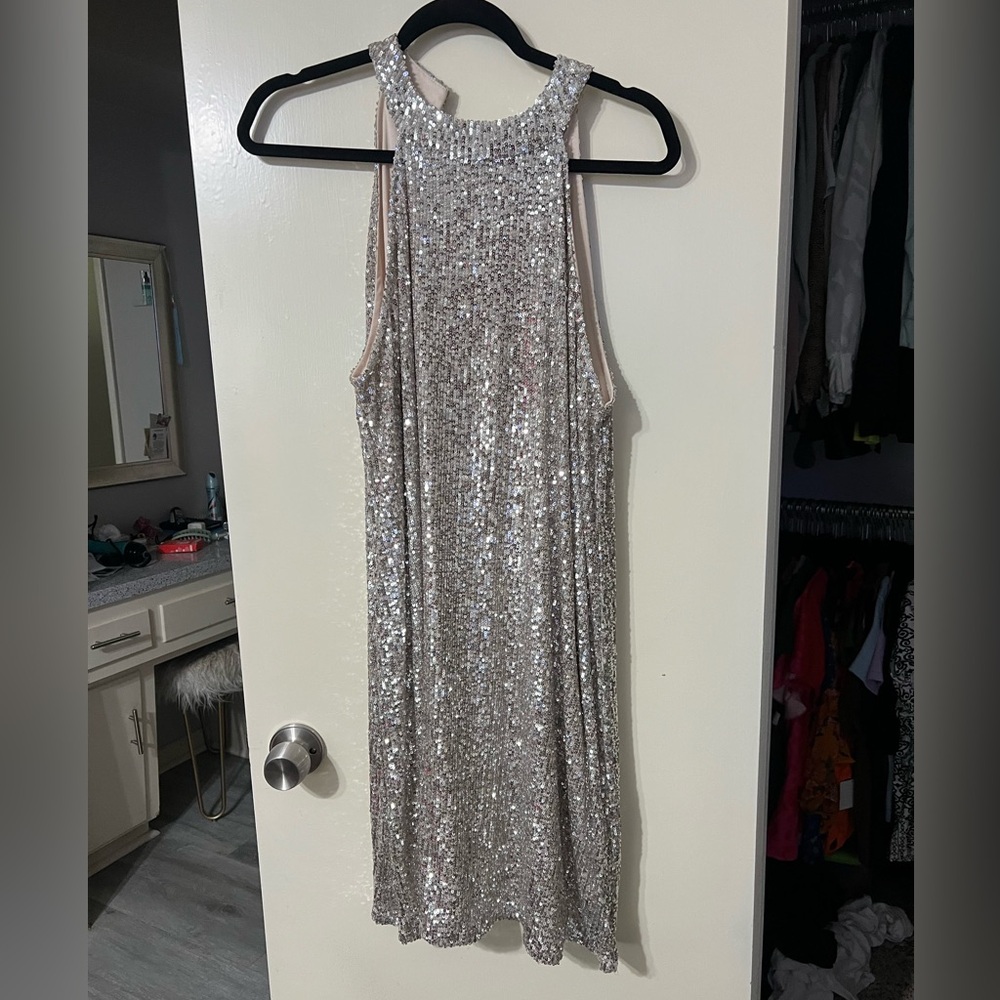NEW sequin silver dress